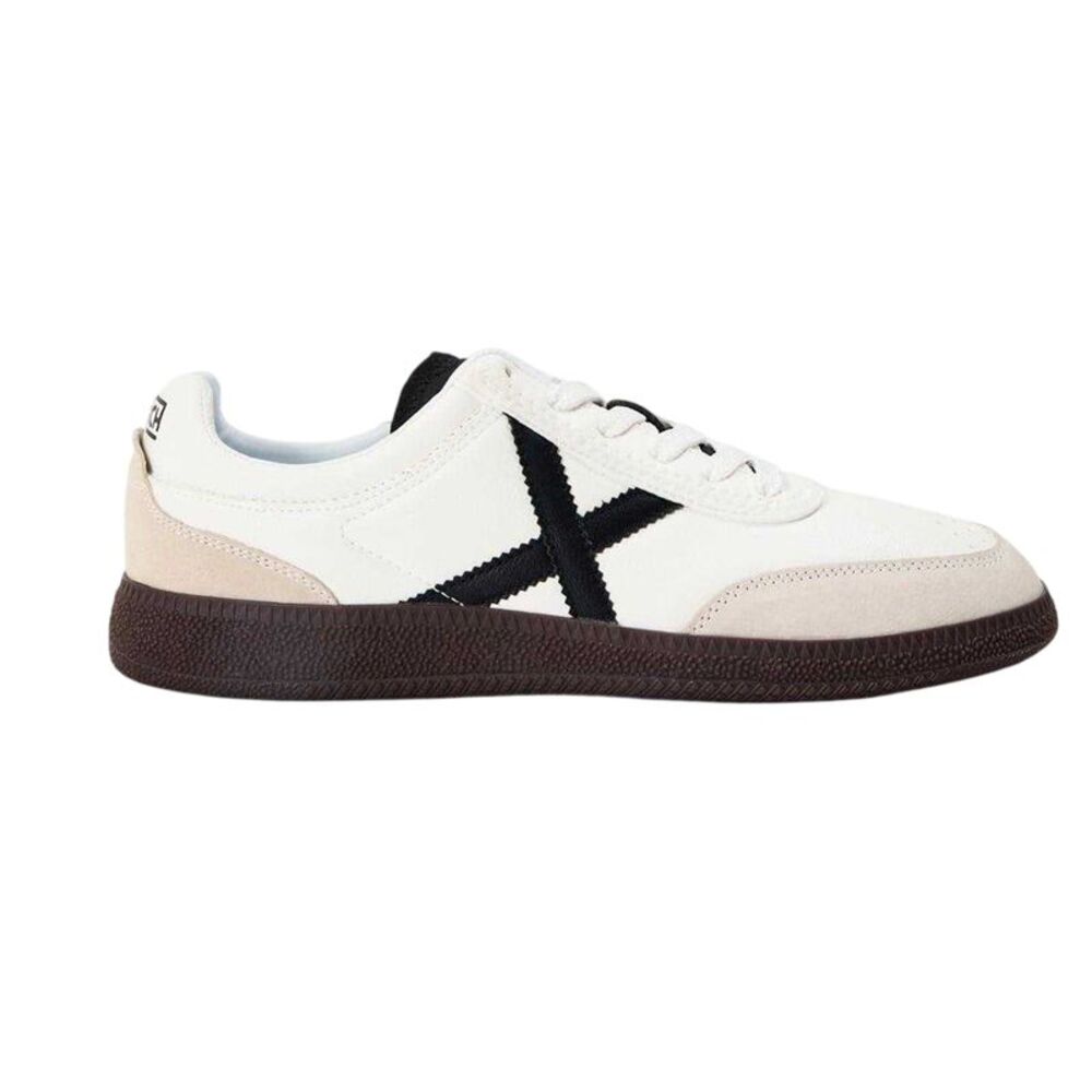 Munich Mens Rumba Suede Shoes / White/Black